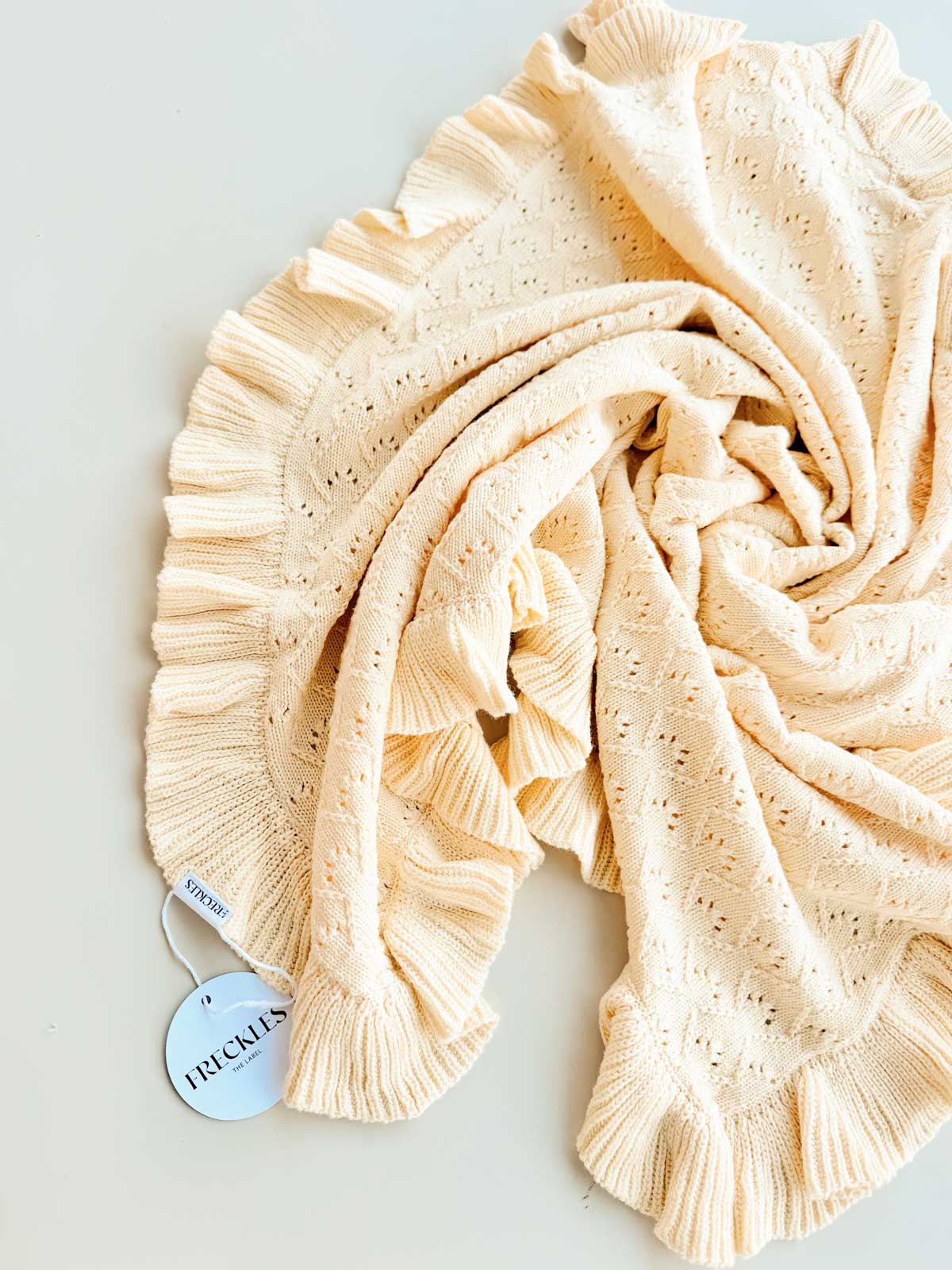 Freckles The Label Mila Pointelle Frill Blanket