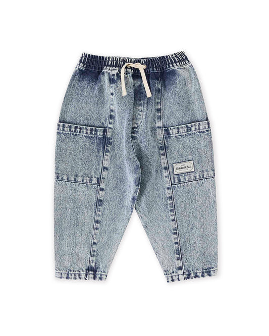 Goldie + Ace Kit Denim Pocket Pant Light Denim
