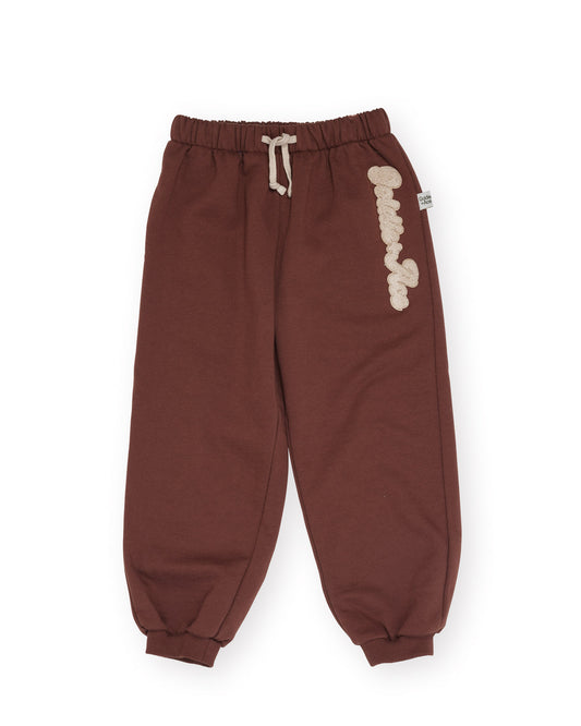 Goldie + Ace Comfy Embroidered Sweatpants Chestnut