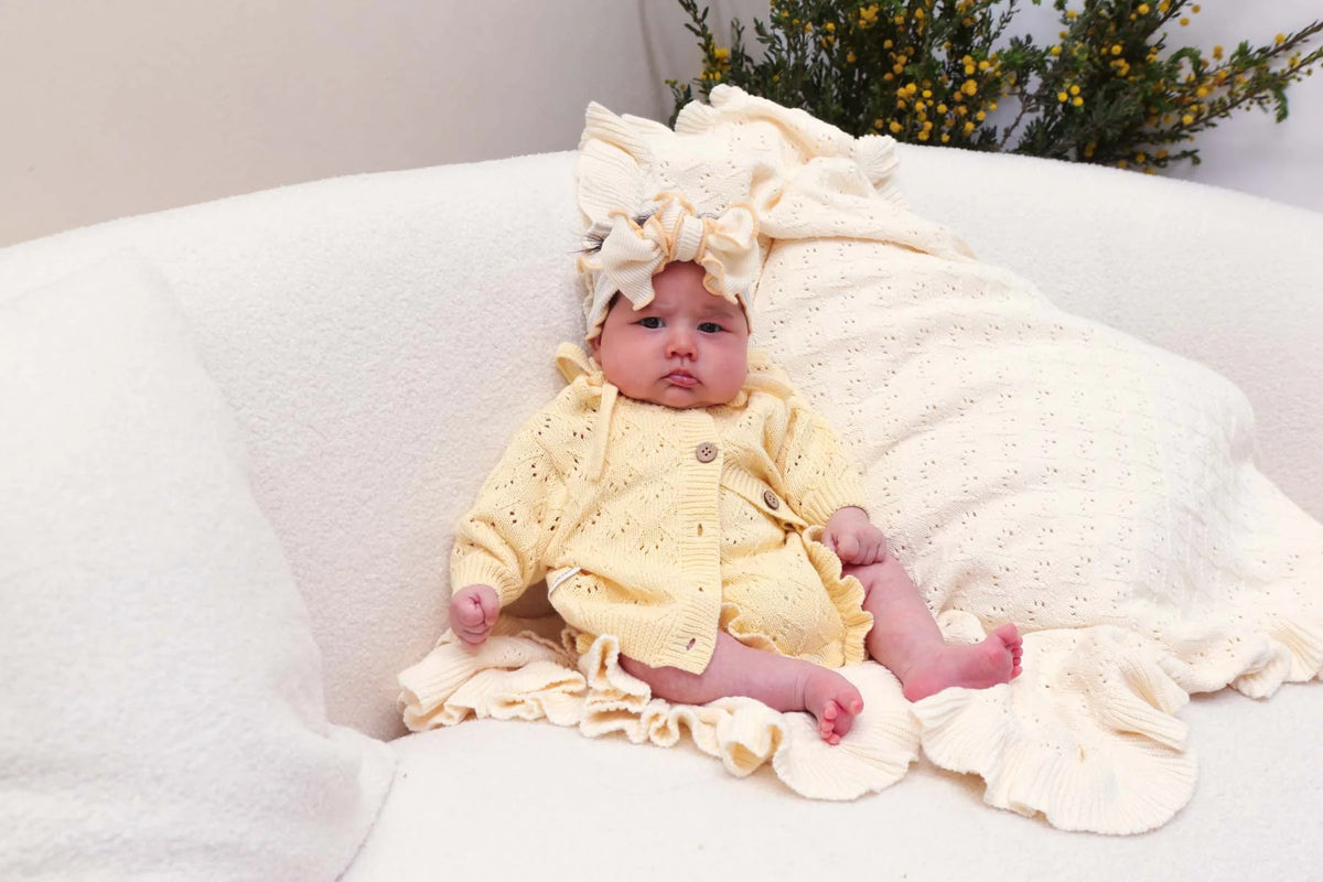 Freckles The Label Mila Pointelle Tie Romper Butter