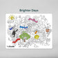 Hey Doodle Brighter Days Classic Colouring & Doodle Mat