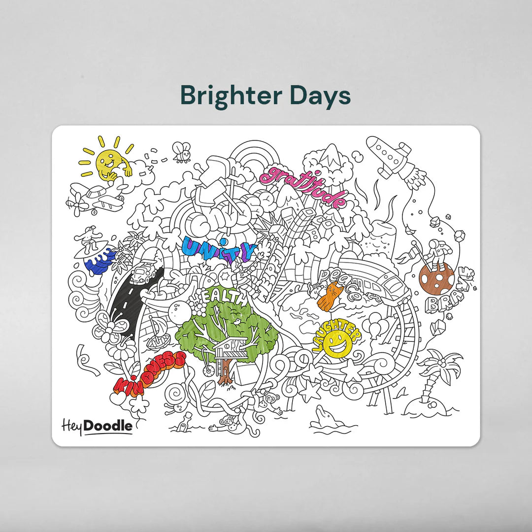 Hey Doodle Brighter Days Classic Colouring & Doodle Mat