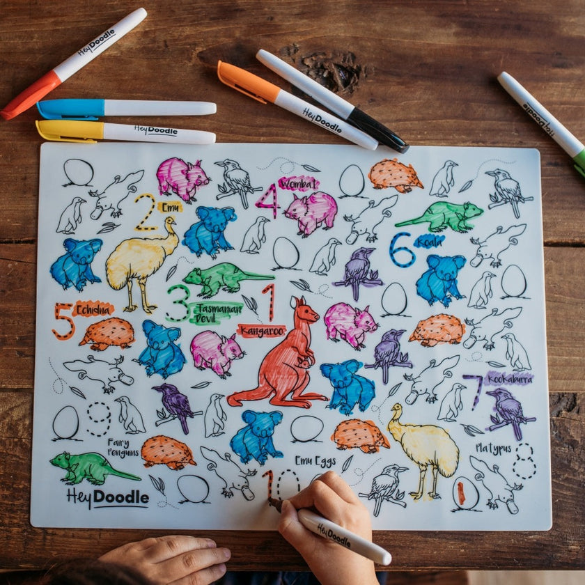 Hey Doodle Aussie Animals Classic Colouring & Doodle Mat