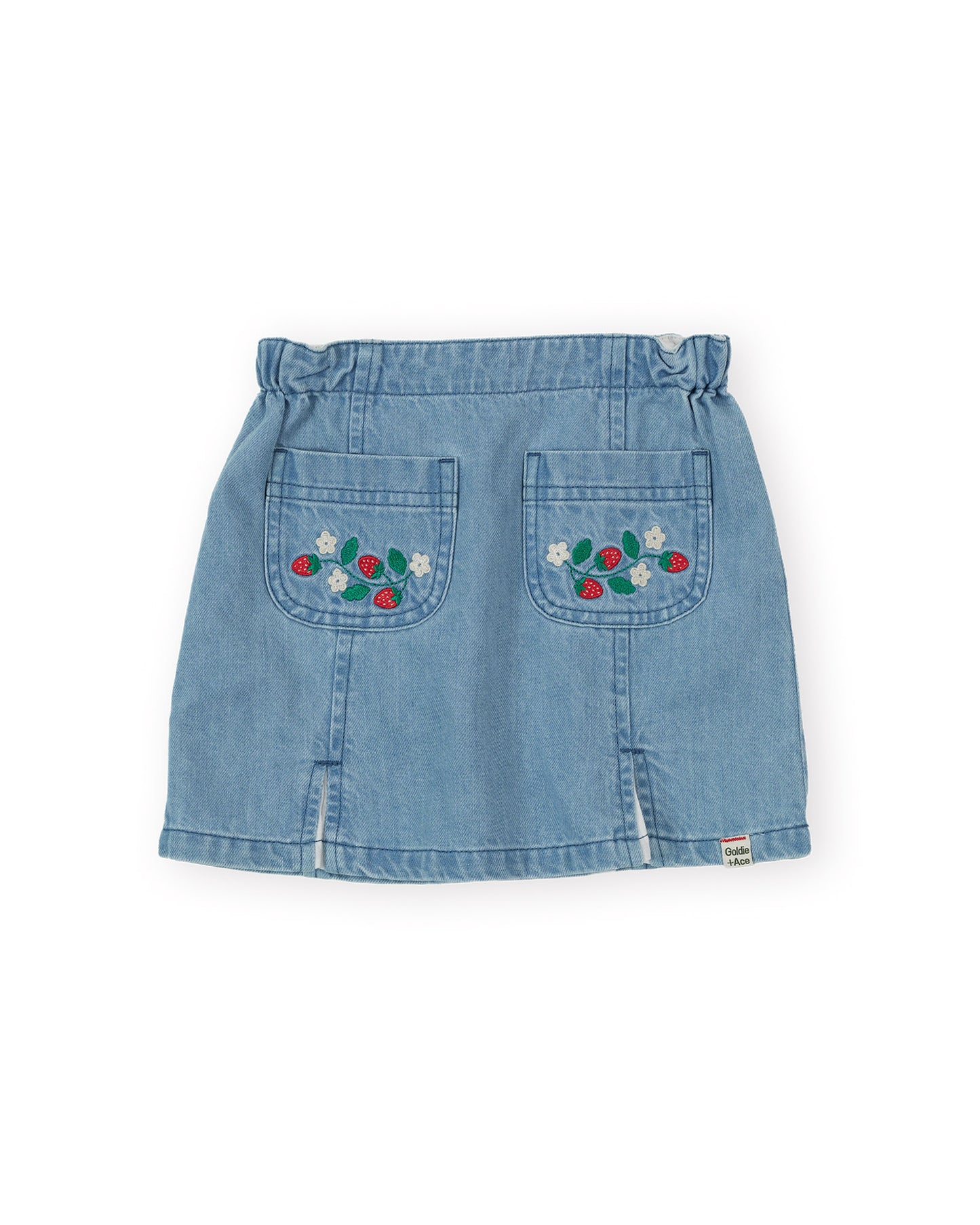 Goldie + Ace Wild Strawberry Chambray Skirt Vintage Blue