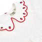 Goldie + Ace Scallop Collar Strawberry Cropped Blouse