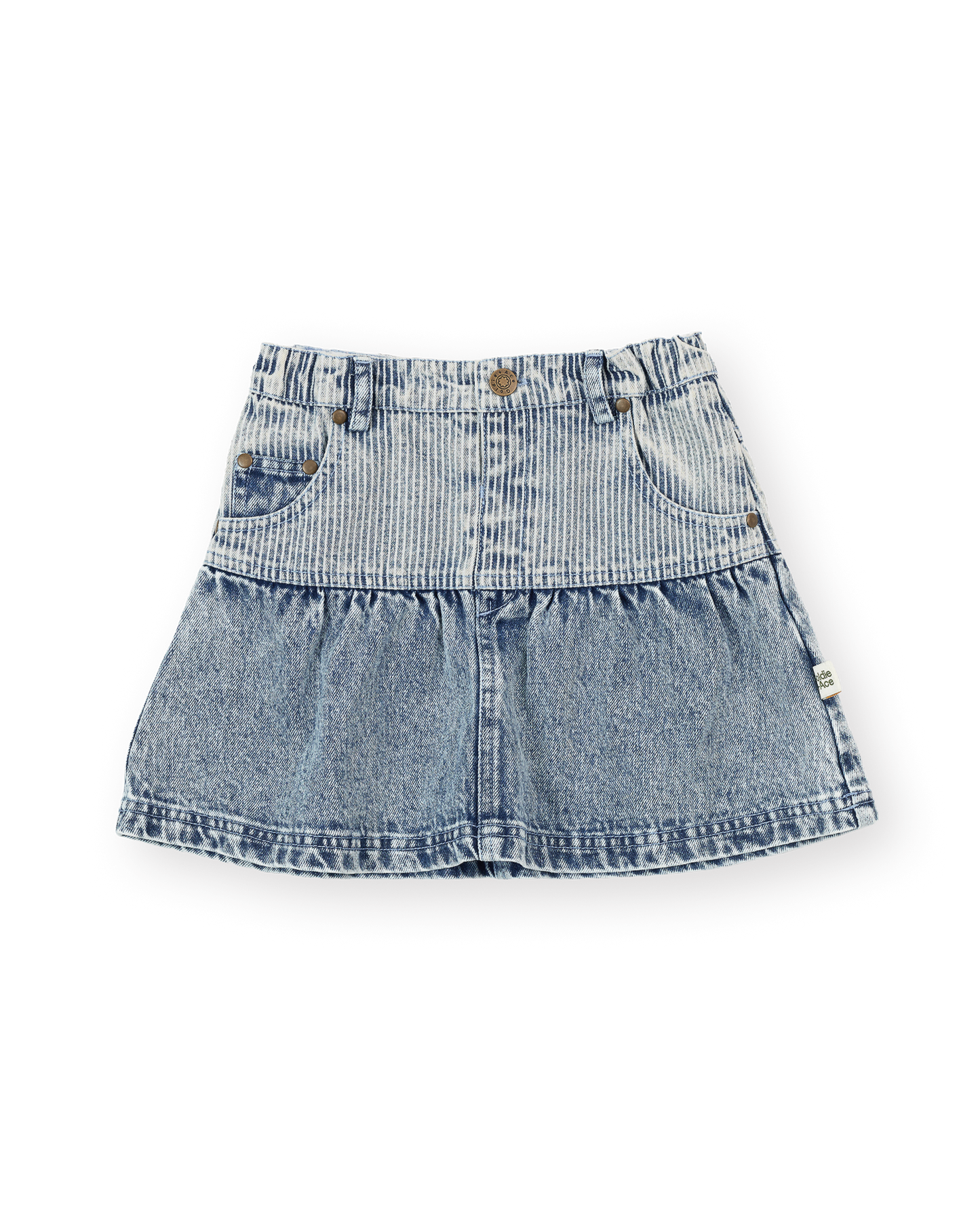 Goldie + Ace Pinstripe Peplum Denim Skirt