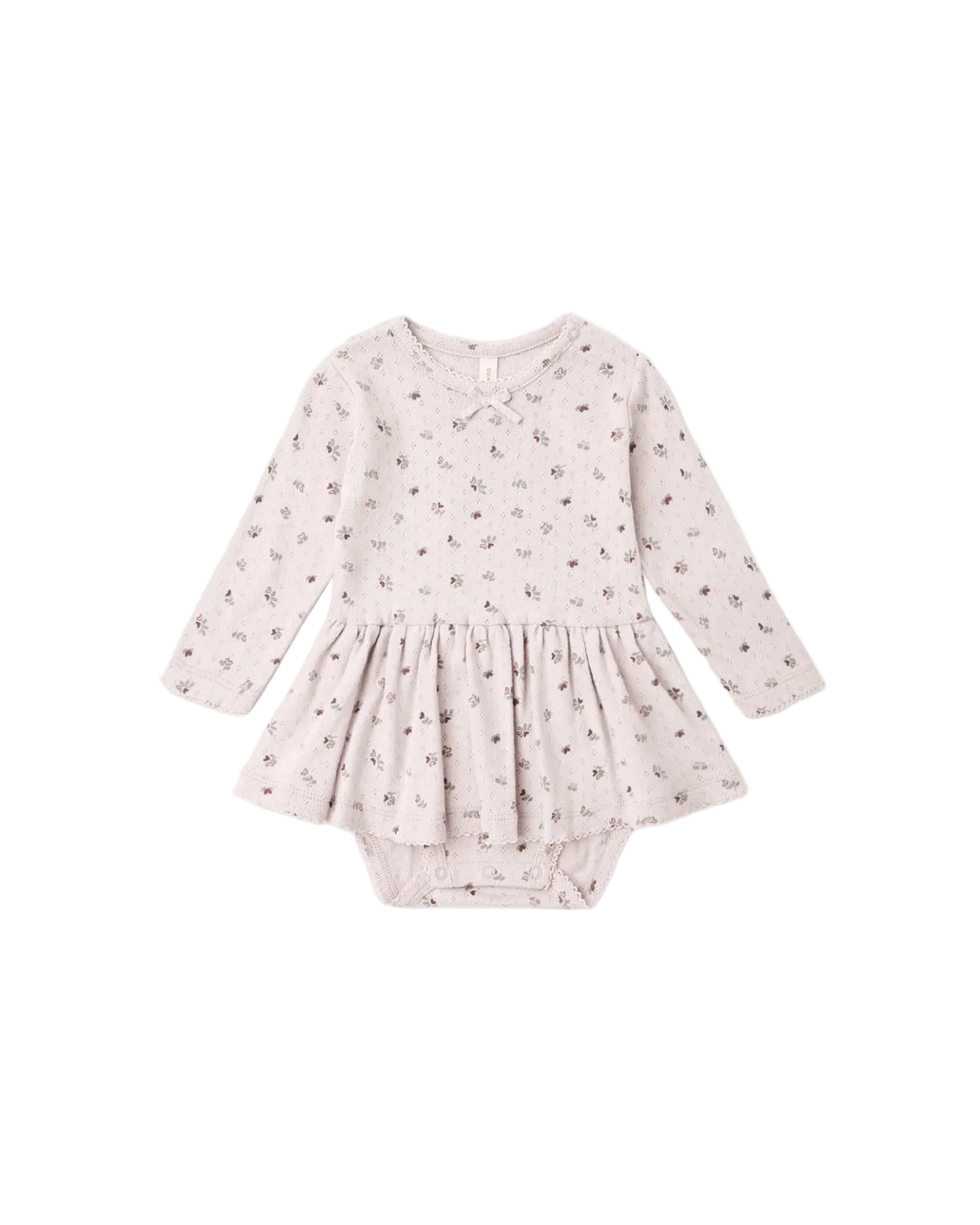 Quincy Mae Pointelle Ruffle Romper Blush
