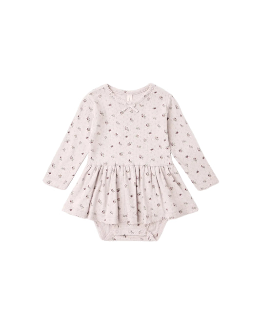 Quincy Mae Pointelle Ruffle Romper Blush