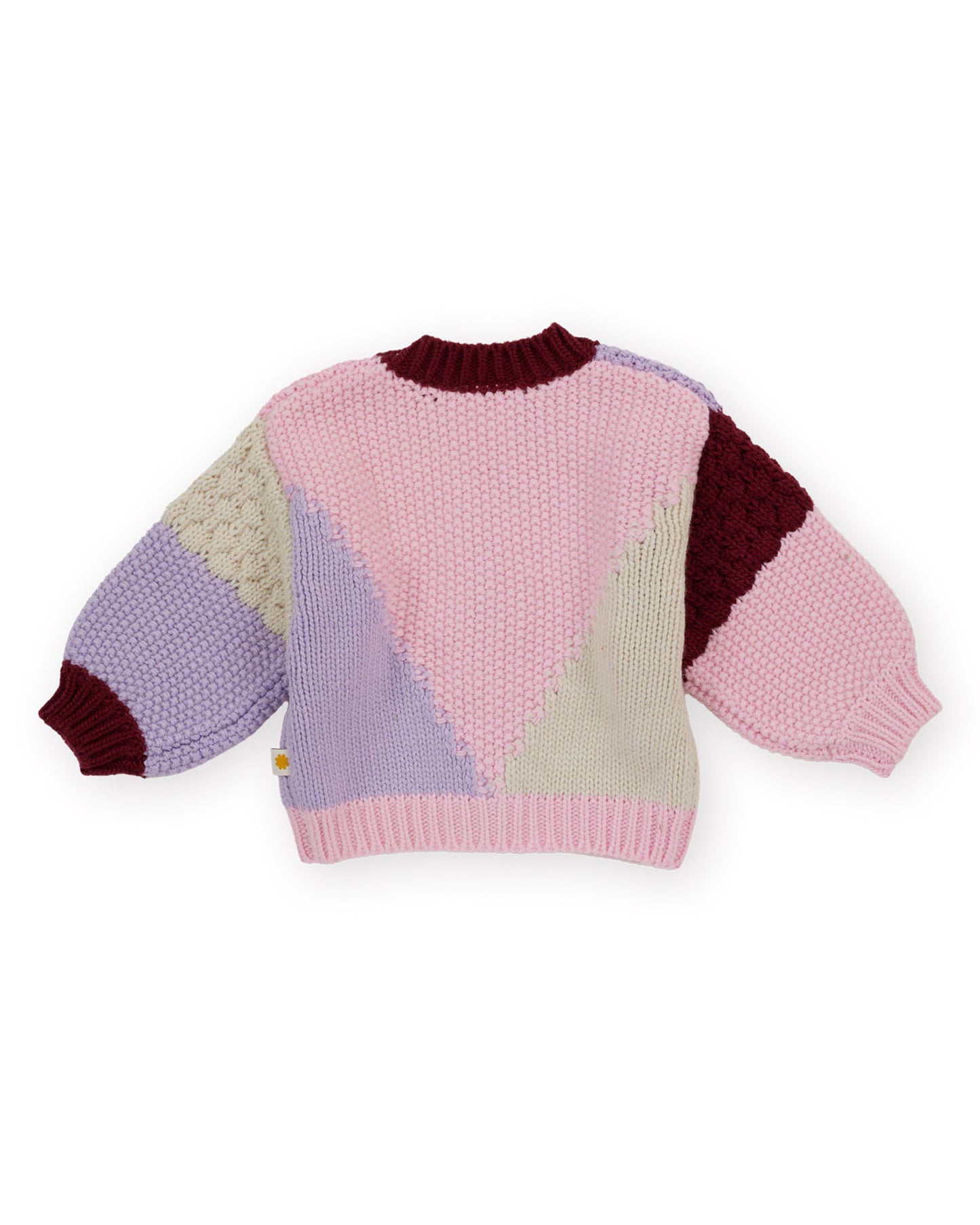 Goldie + Ace Colour Block Knit Cardigan Pink/Purple
