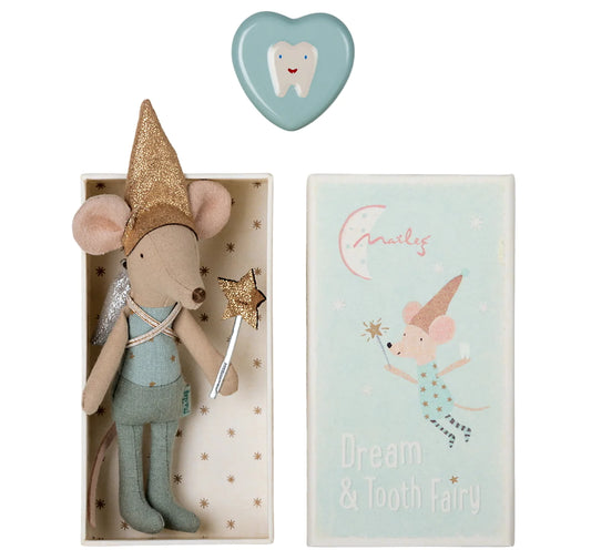 Maileg Tooth Fairy Mouse in Box Blue