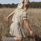 Rylee + Cru Smocked V Mini Skirt Vintage Fleur