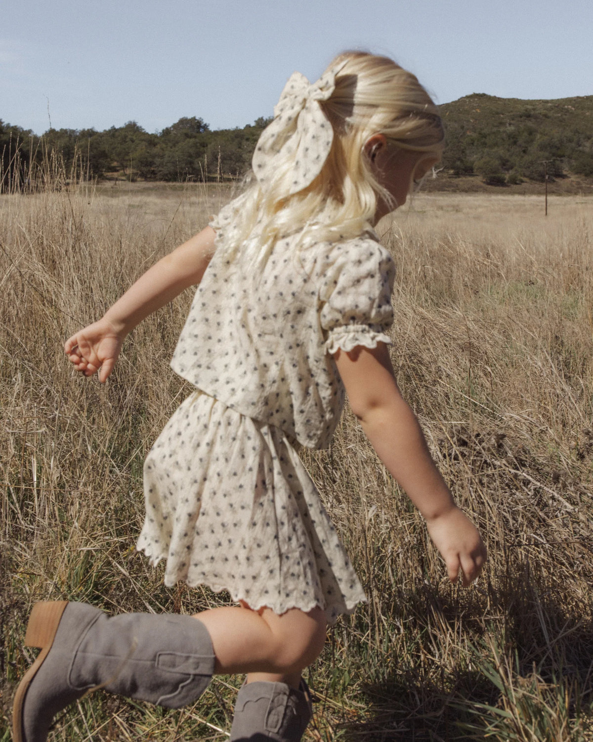 Rylee + Cru Smocked V Mini Skirt Vintage Fleur