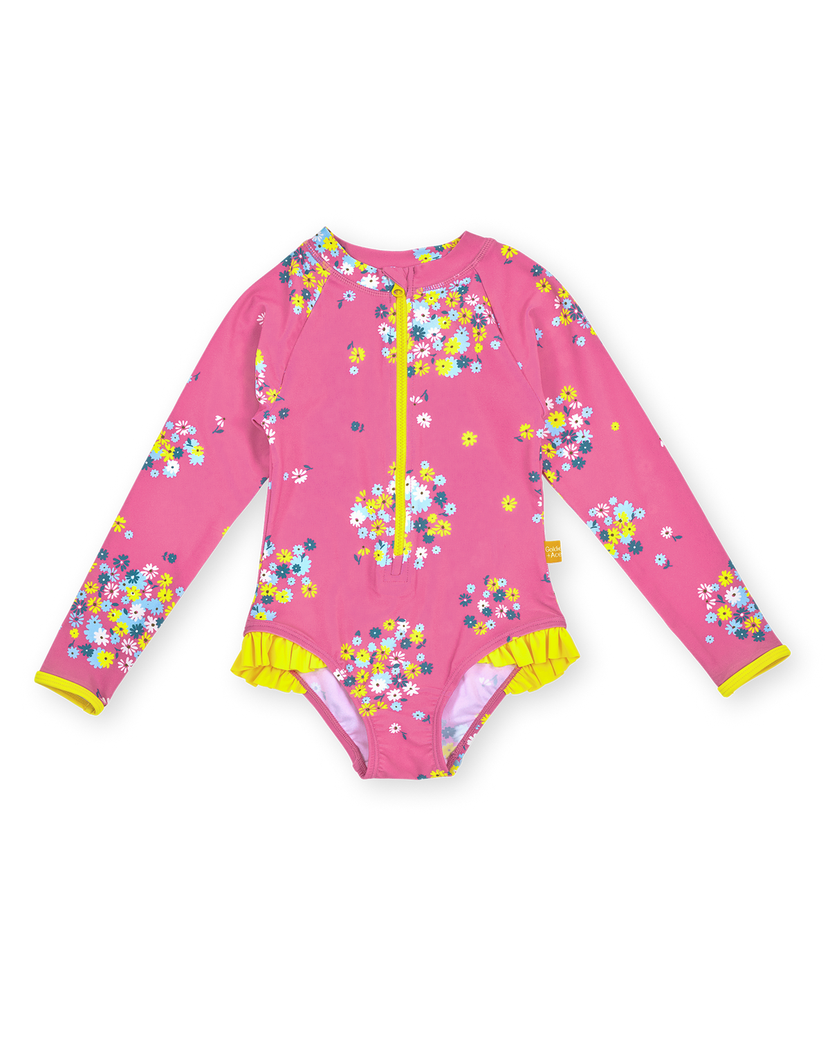 Goldie + Ace Floral Long Sleeve Frill Swimsuit