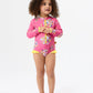 Goldie + Ace Floral Long Sleeve Frill Swimsuit