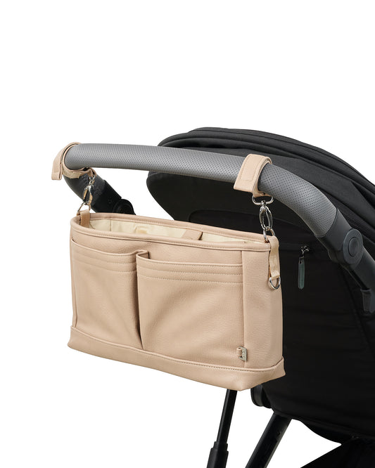 OiOi Dimple Faux Leather Stroller Organiser Oat