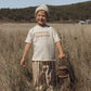 Rylee + Cru Baggy Pant Fawn Pinstripe