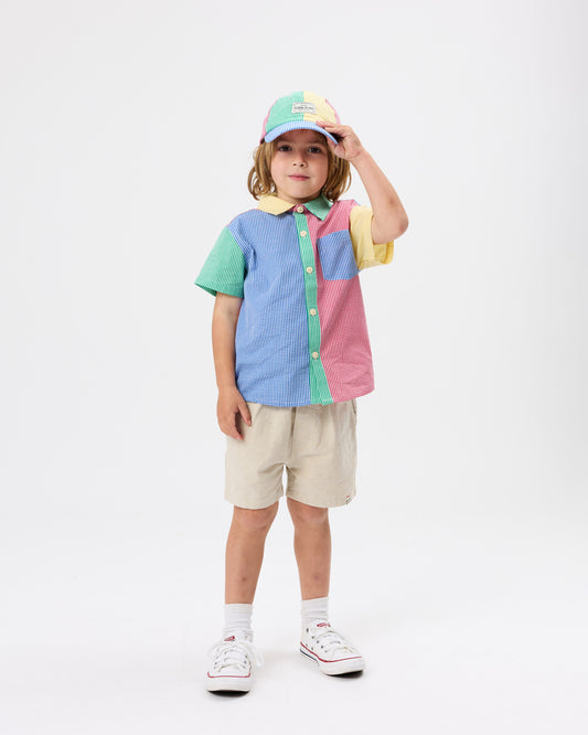 Goldie + Ace Gingham Colour Block Holiday Shirt