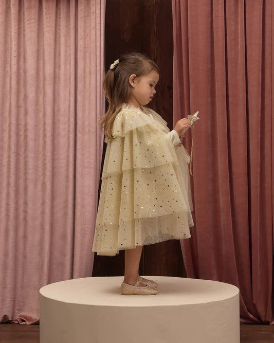 Noralee Tulle Cape Champagne Star