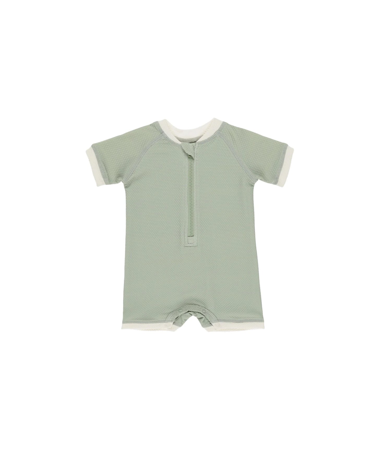 Quincy Mae Zip Rashguard Onepiece Sage
