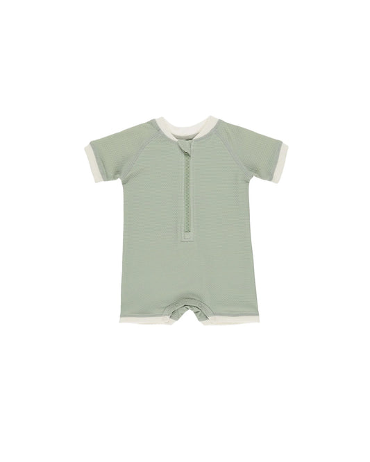 Quincy Mae Zip Rashguard Onepiece Sage