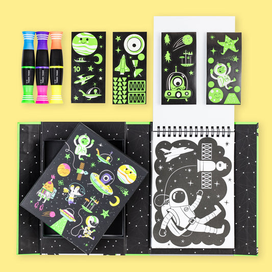 Tiger Tribe Neon Colouring Set Outer Space