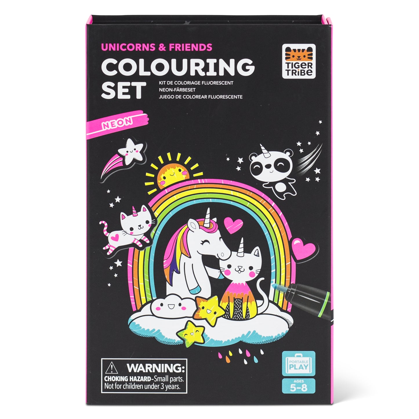 Tiger Tribe Neon Colouring Set Unicorns and Friends