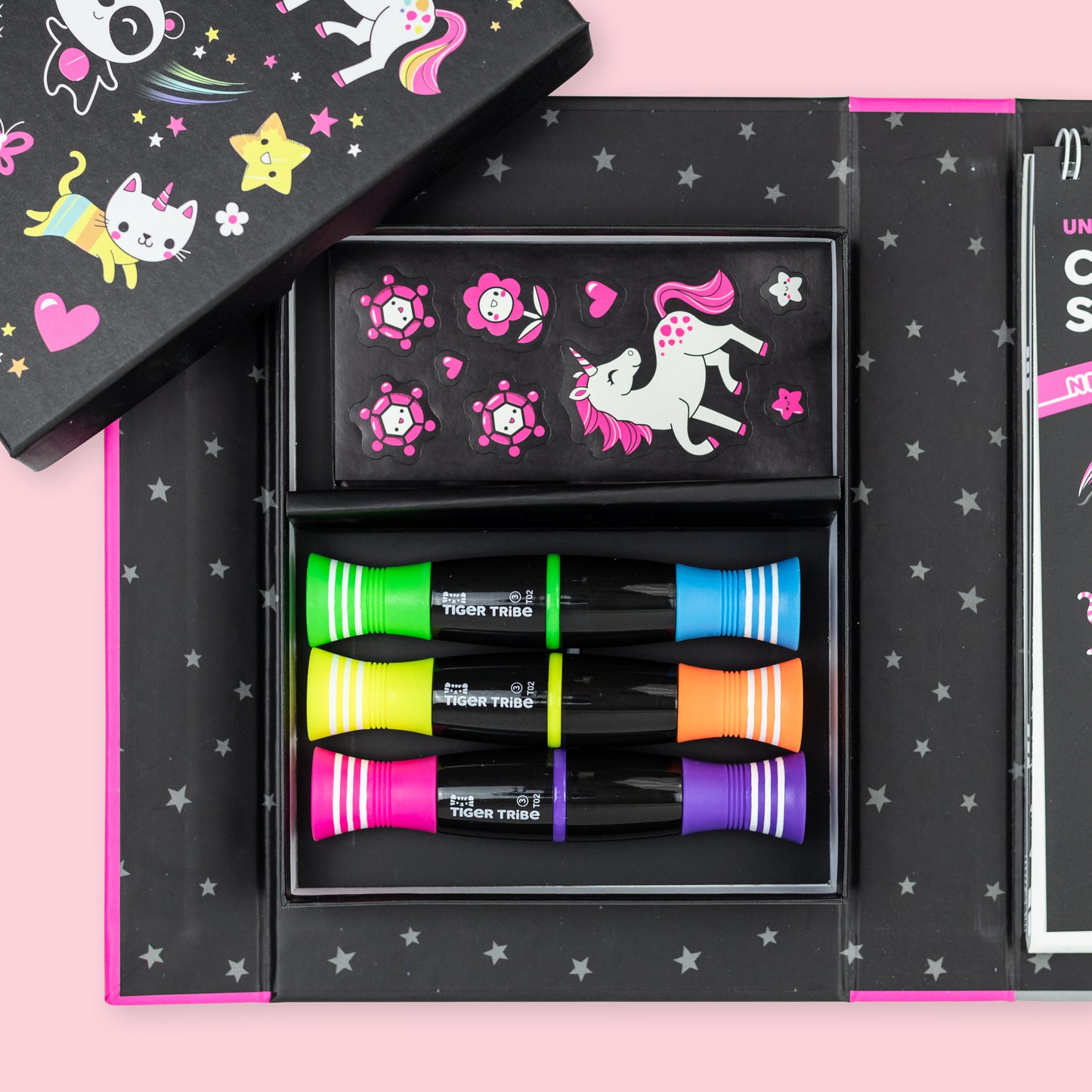 Tiger Tribe Neon Colouring Set Unicorns and Friends