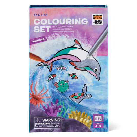 Tiger Tribe Shimmer Colouring Set Sea Life