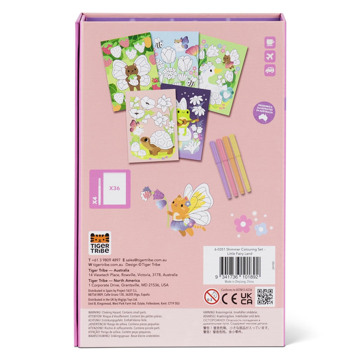 Tiger Tribe Shimmer Colouring Set Little Fairy Land