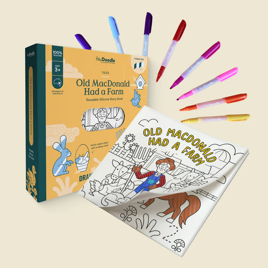 Hey Doodle Old MacDonald Had a Farm Tales Reusable Colouring Book