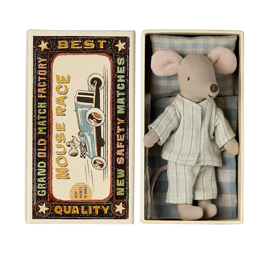 Maileg Big Brother Mouse in Matchbox Striped Pyjamas