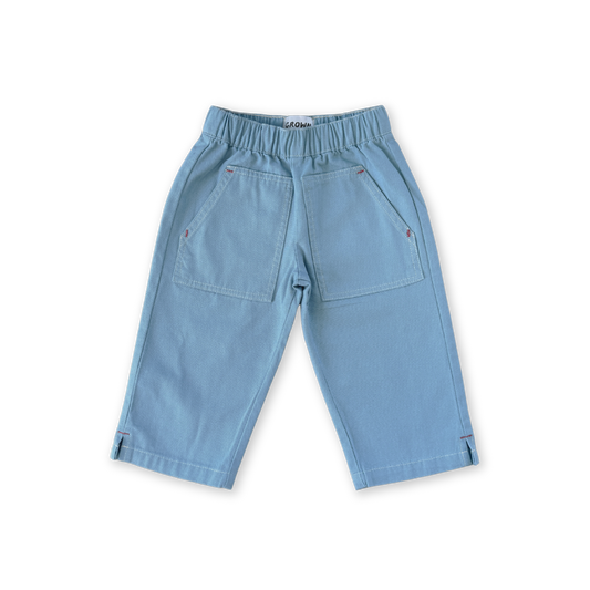 Grown Organic Canvas Utility Pocket Pant - Duck Egg