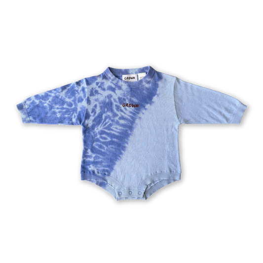 Grown Organic Tie Dye Knit Romper - Pacific