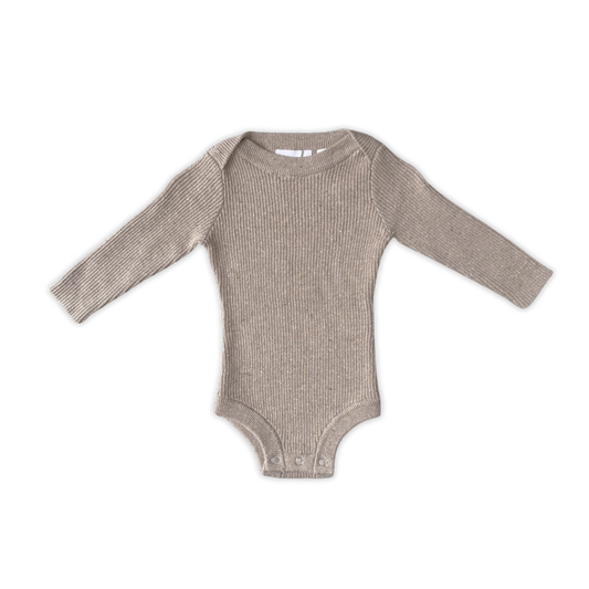 Grown Organic Speckle Essential Knit Bodysuit - Oatmilk