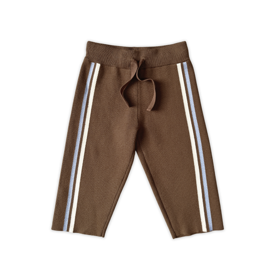 Grown Organic Striped Milano Knit Pants - Espresso