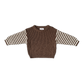 Grown Organic Stripe Sleeve Knit Pull Over Espresso
