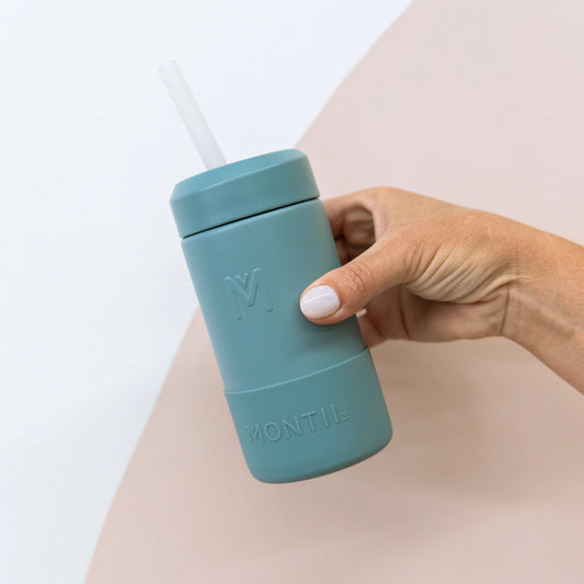 MontiiCo 350ML Smoothie Cup + Silicone Straw and Bumper Bundle Stone