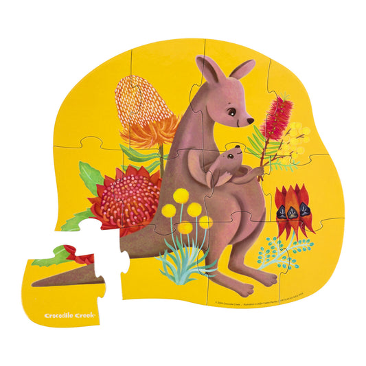Crocodile Creek 12pc Mini Puzzle Kangaroo & Joey