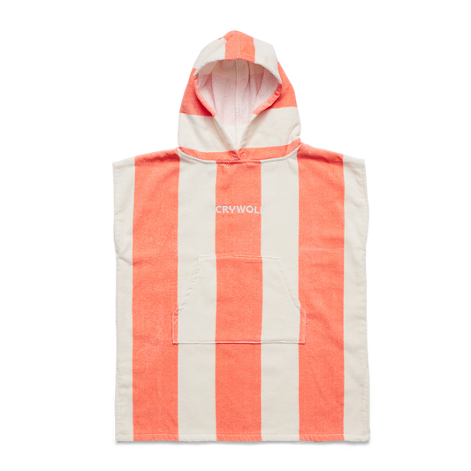 Crywolf Hooded Towel Coral Stripe