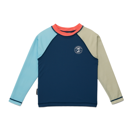 Crywolf Long Sleeve Rash Vest Ocean Colourblock