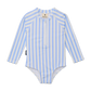 Crywolf Long Sleeve Swimsuit Sky Blue Stripe