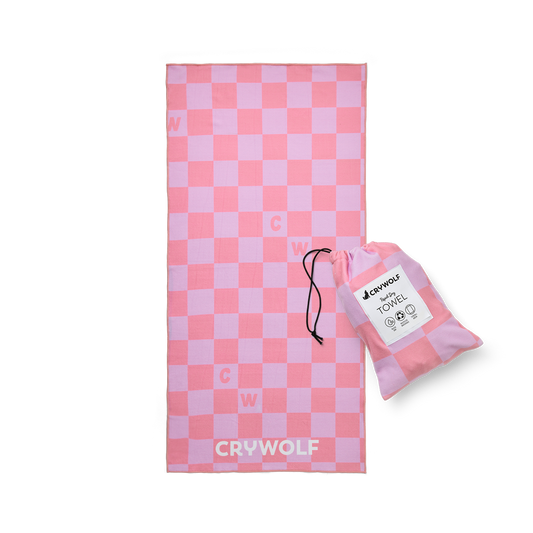 Crywolf Rapid Dry Towel Flamingo Check