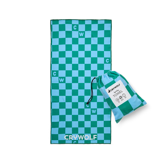 Crywolf Rapid Dry Towel Sea Green Check