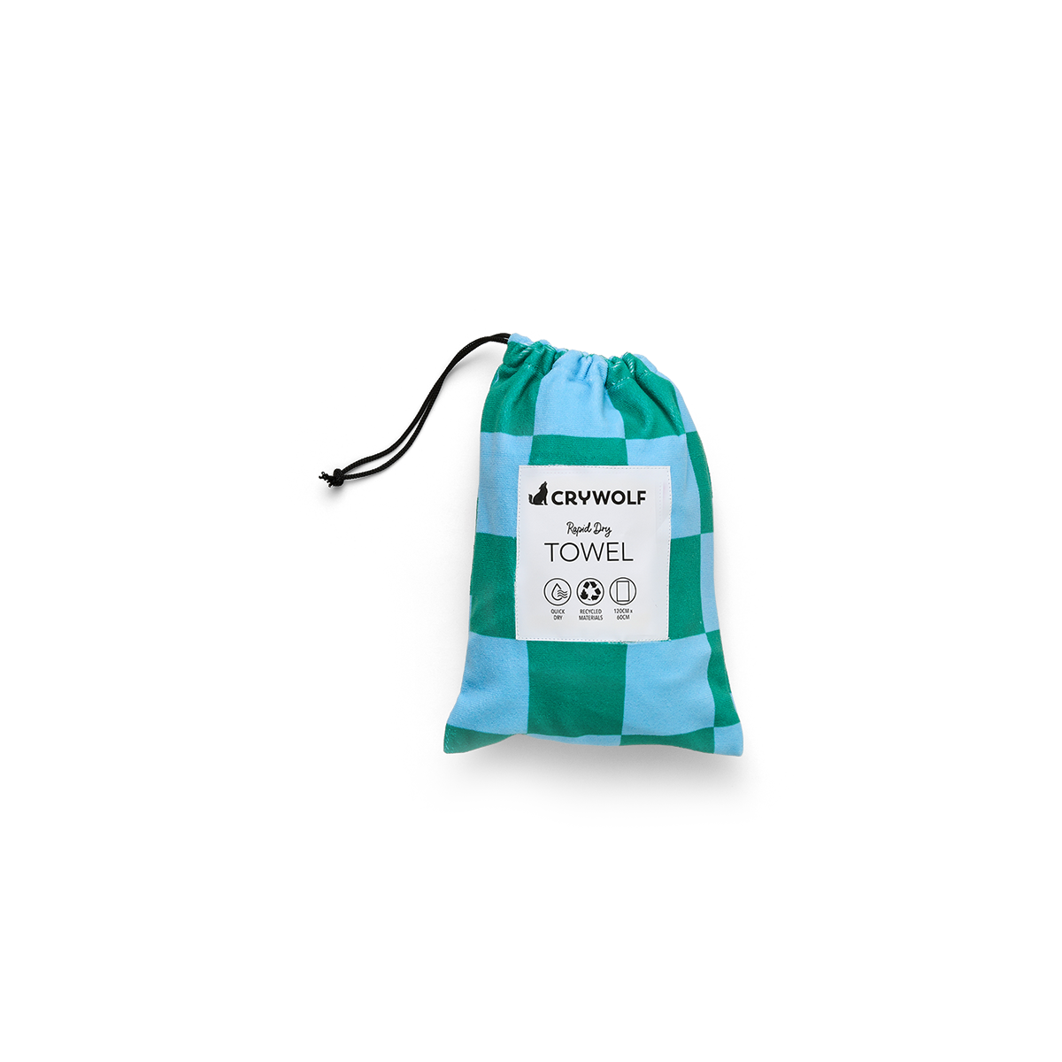 Crywolf Rapid Dry Towel Sea Green Check