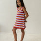 Illoura The Label Crochet Mini Dress Sunset Stripe