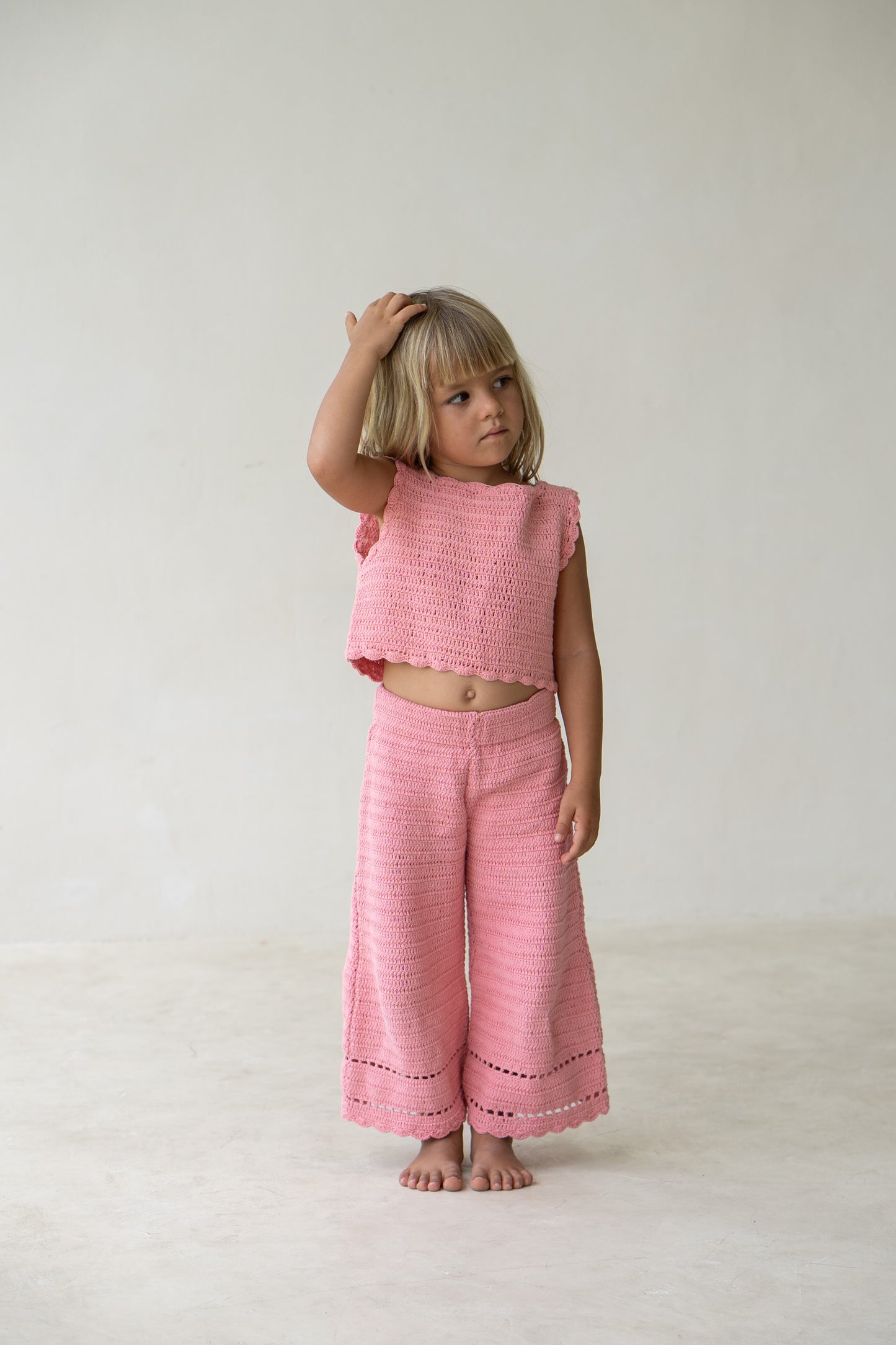 Illoura The Label Crochet Pants Coral