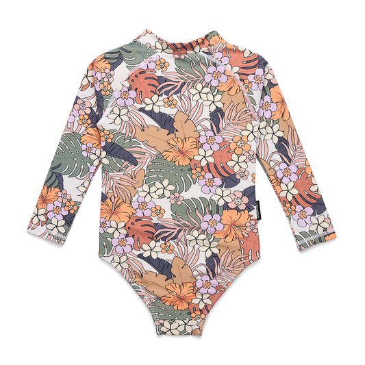 Crywolf Long Sleeve Swimsuit Tropical Floral