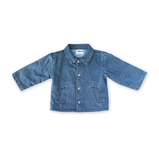 Grown Quilted Swirl Denim Jacket