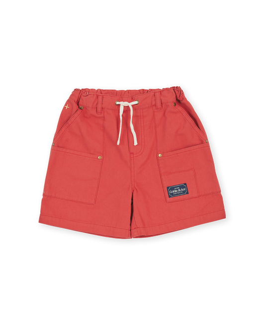 Goldie + Ace Carpenter Shorts Red