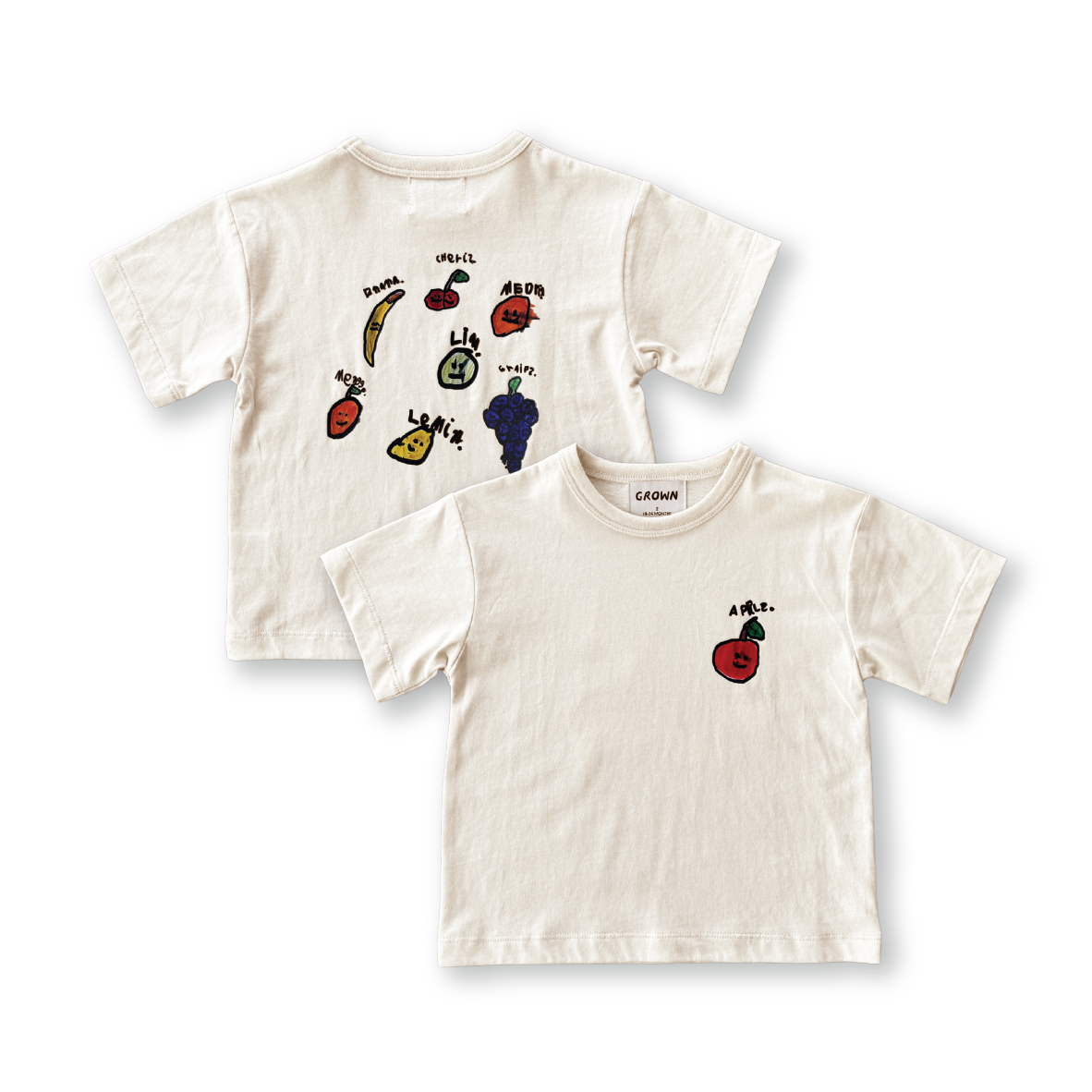 Grown Organic Fruit Salad Tee - Milk